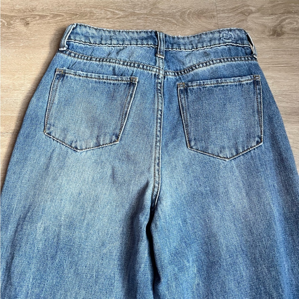 PTCL Wide Leg Jeans Medium Wash Distressed SZ 25 - Picture 6 of 7